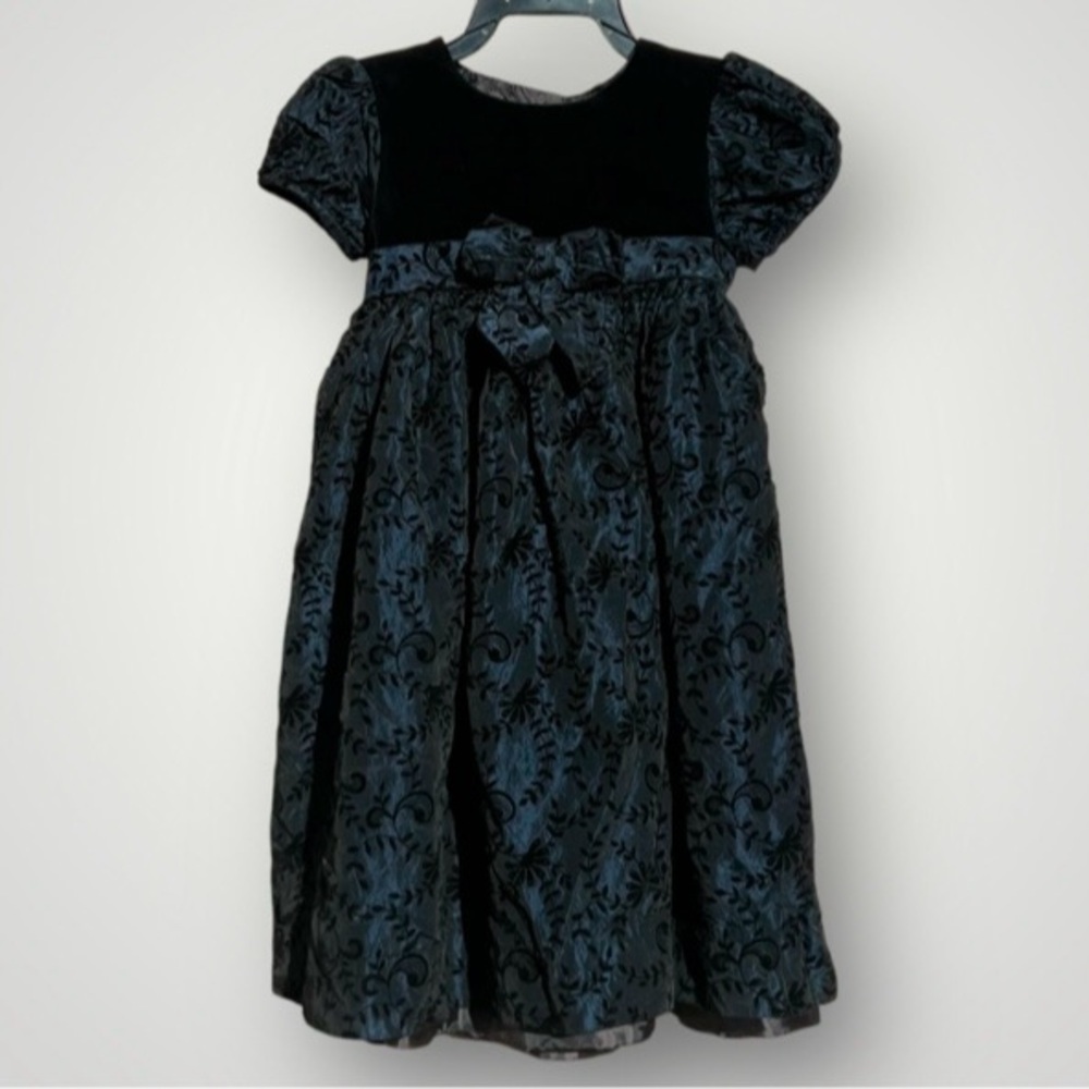 Vintage Neiman Marcus blue velvet formal dress